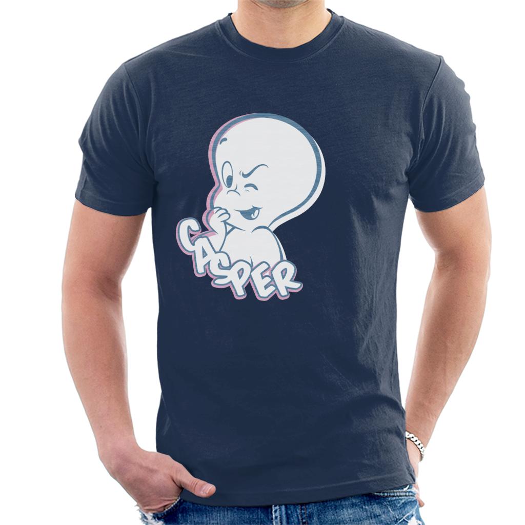 Casper The Friendly Ghost Winking Face Men's T-Shirt-ALL + EVERY