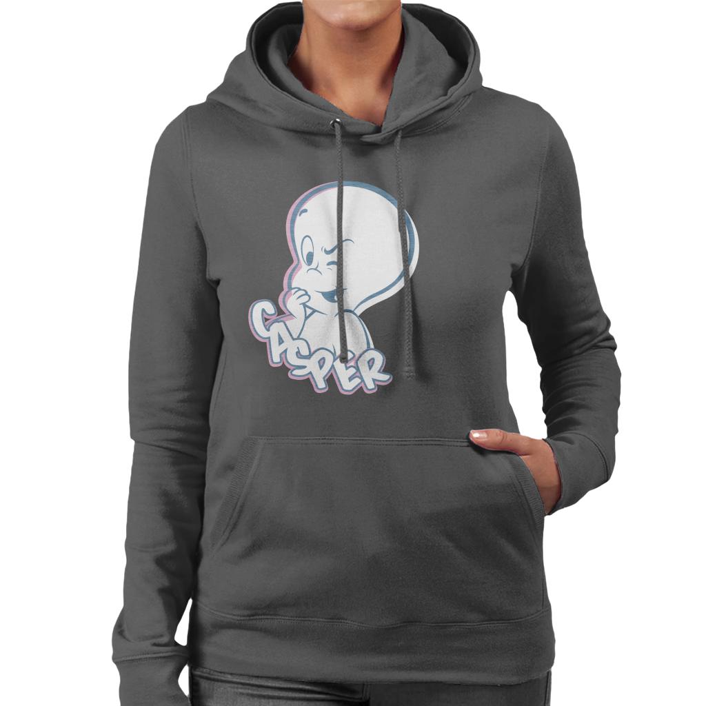 Casper The Friendly Ghost Winking Face Women's Hooded Sweatshirt-ALL + EVERY