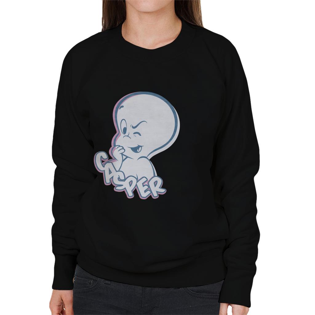 Casper The Friendly Ghost Winking Face Women's Sweatshirt-ALL + EVERY