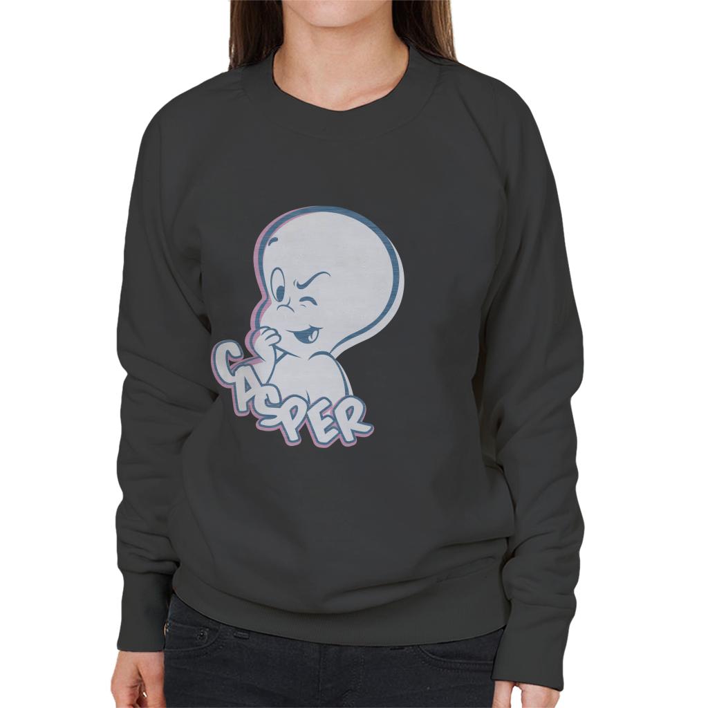 Casper The Friendly Ghost Winking Face Women's Sweatshirt-ALL + EVERY