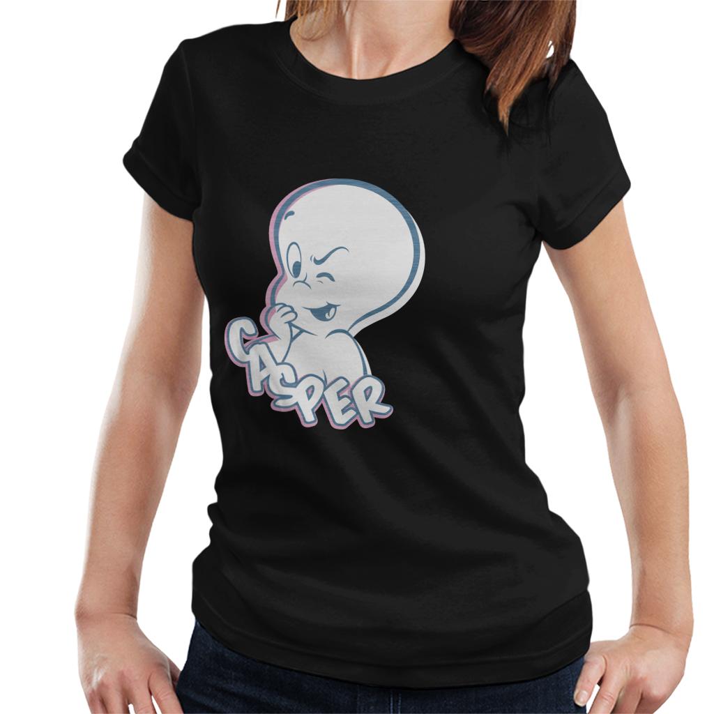 Casper The Friendly Ghost Winking Face Women's T-Shirt-ALL + EVERY