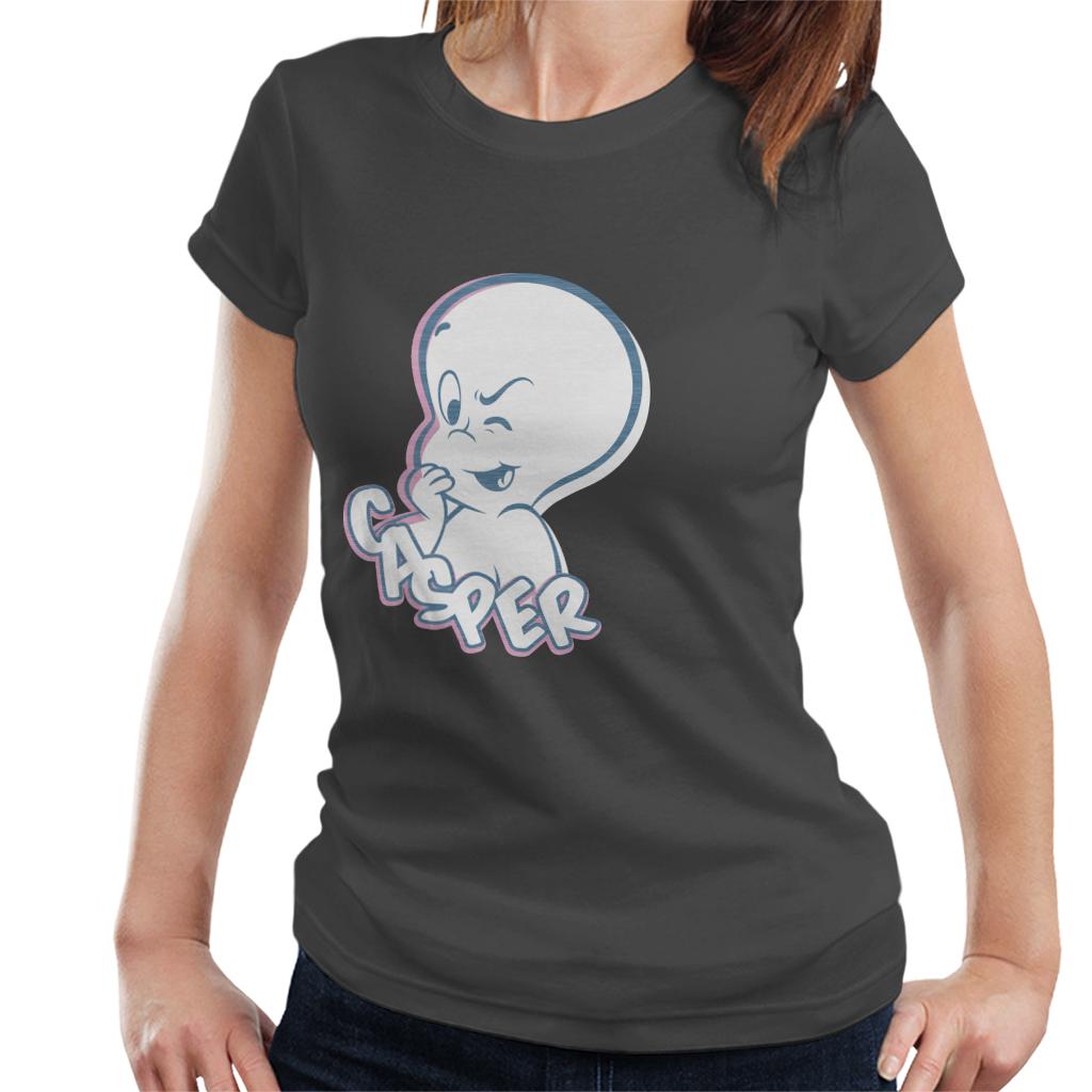 Casper The Friendly Ghost Winking Face Women's T-Shirt-ALL + EVERY