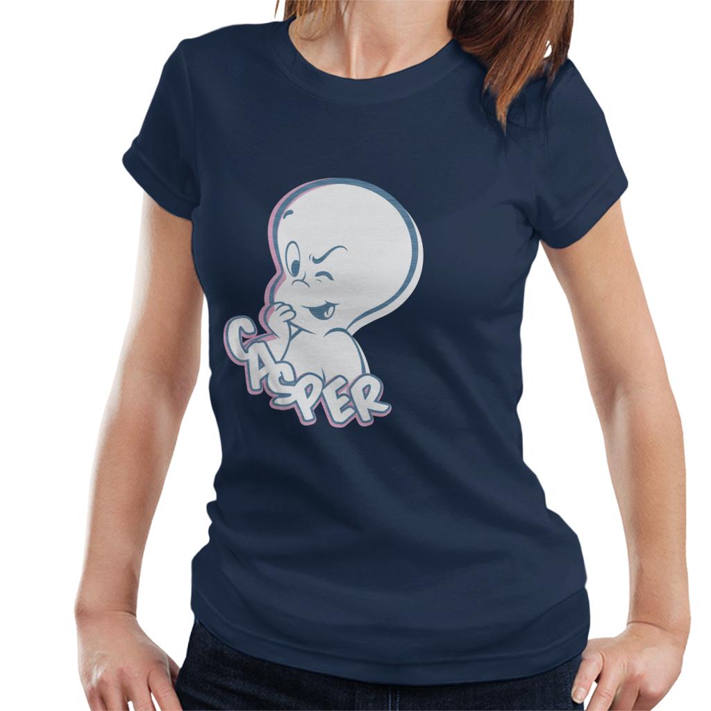 Casper The Friendly Ghost Winking Face Women's T-Shirt-ALL + EVERY