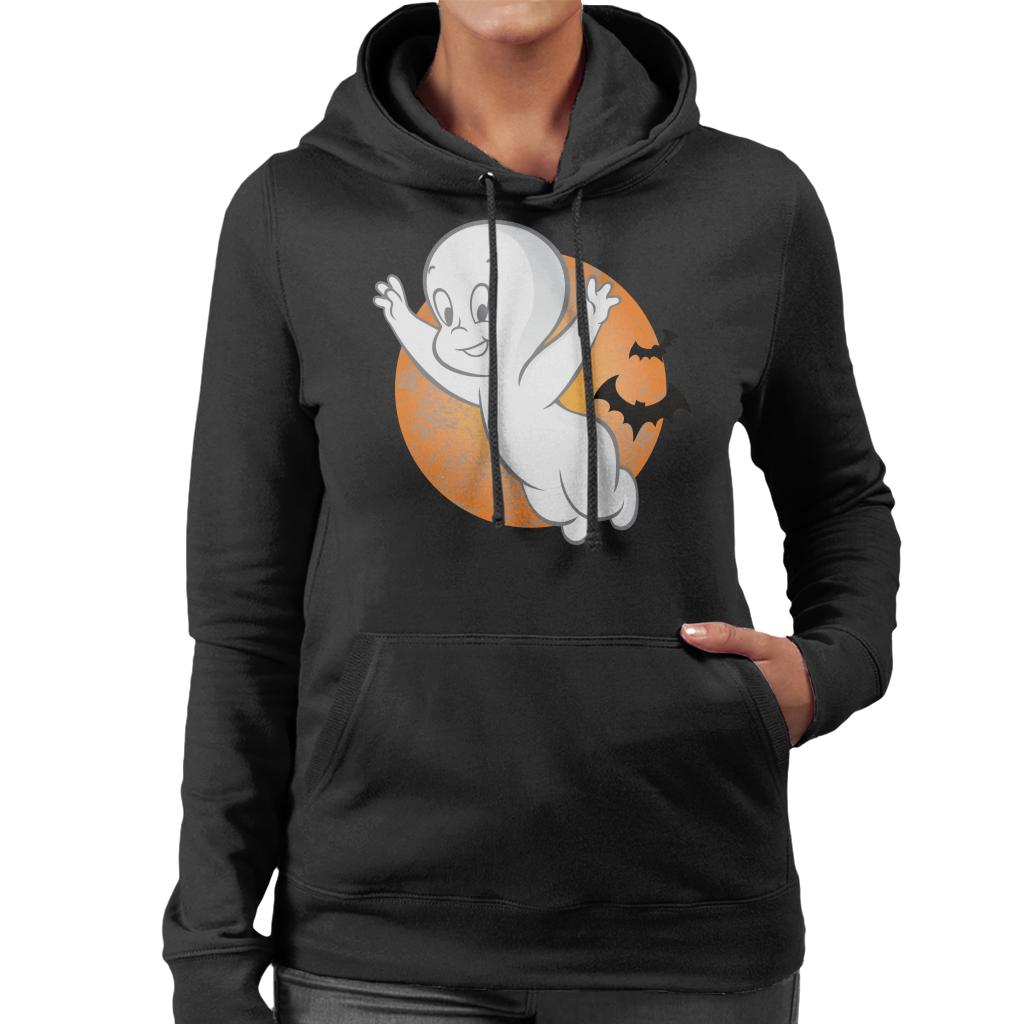 Casper The Friendly Ghost Moon Flying Women's Hooded Sweatshirt-ALL + EVERY