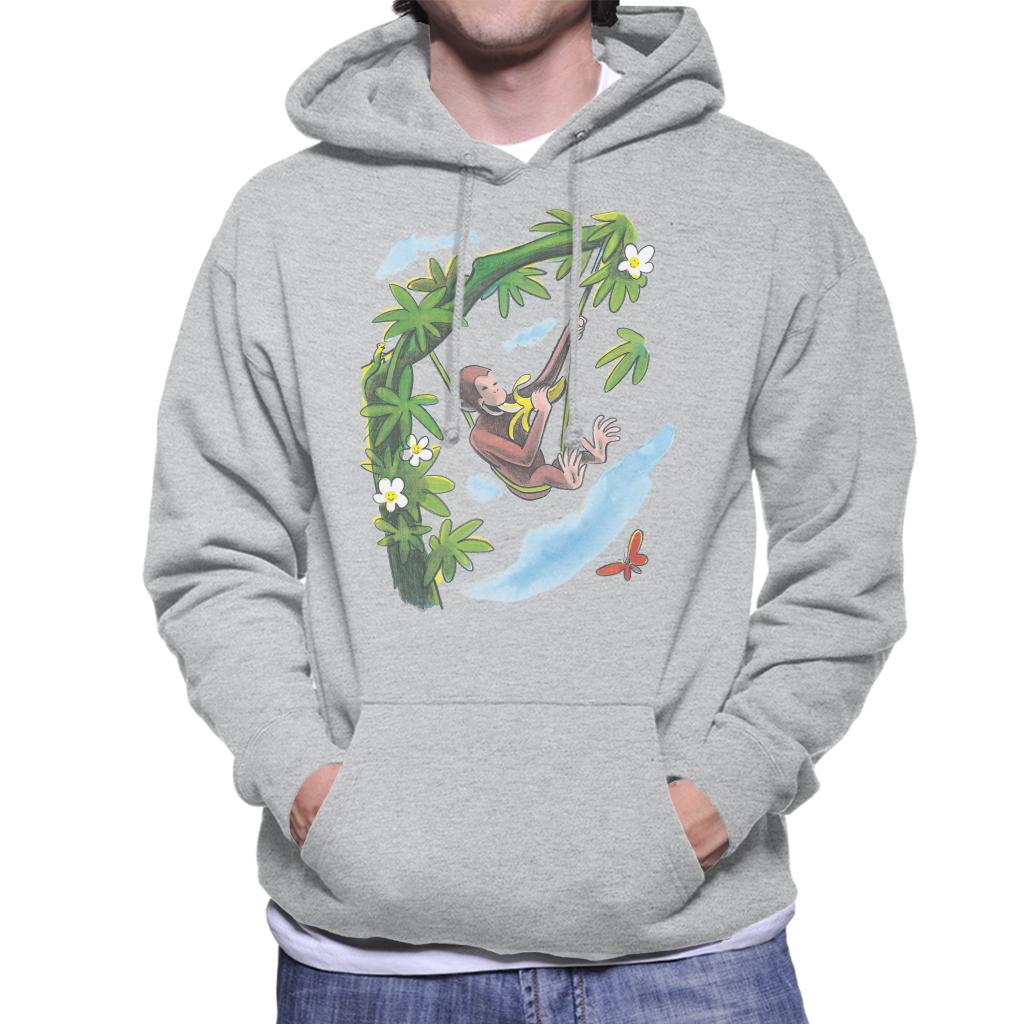 Curious George Vine Hammock And Banana Men's Hooded Sweatshirt-ALL + EVERY