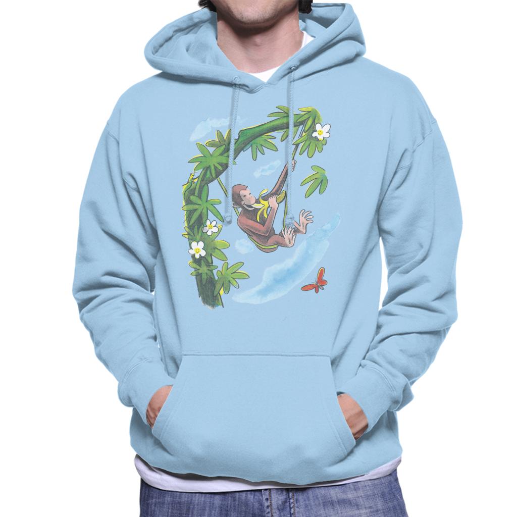 Curious George Vine Hammock And Banana Men's Hooded Sweatshirt-ALL + EVERY