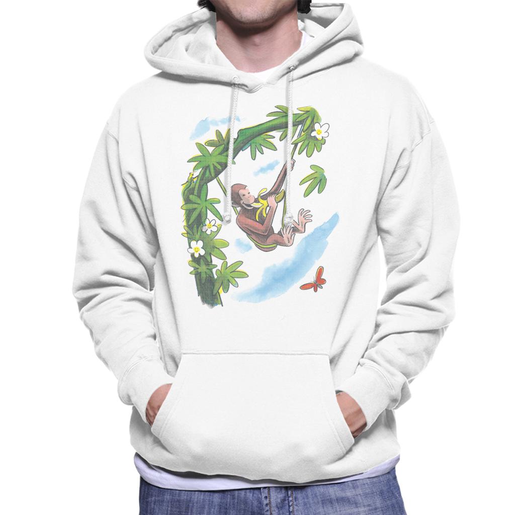 Curious George Vine Hammock And Banana Men's Hooded Sweatshirt-ALL + EVERY