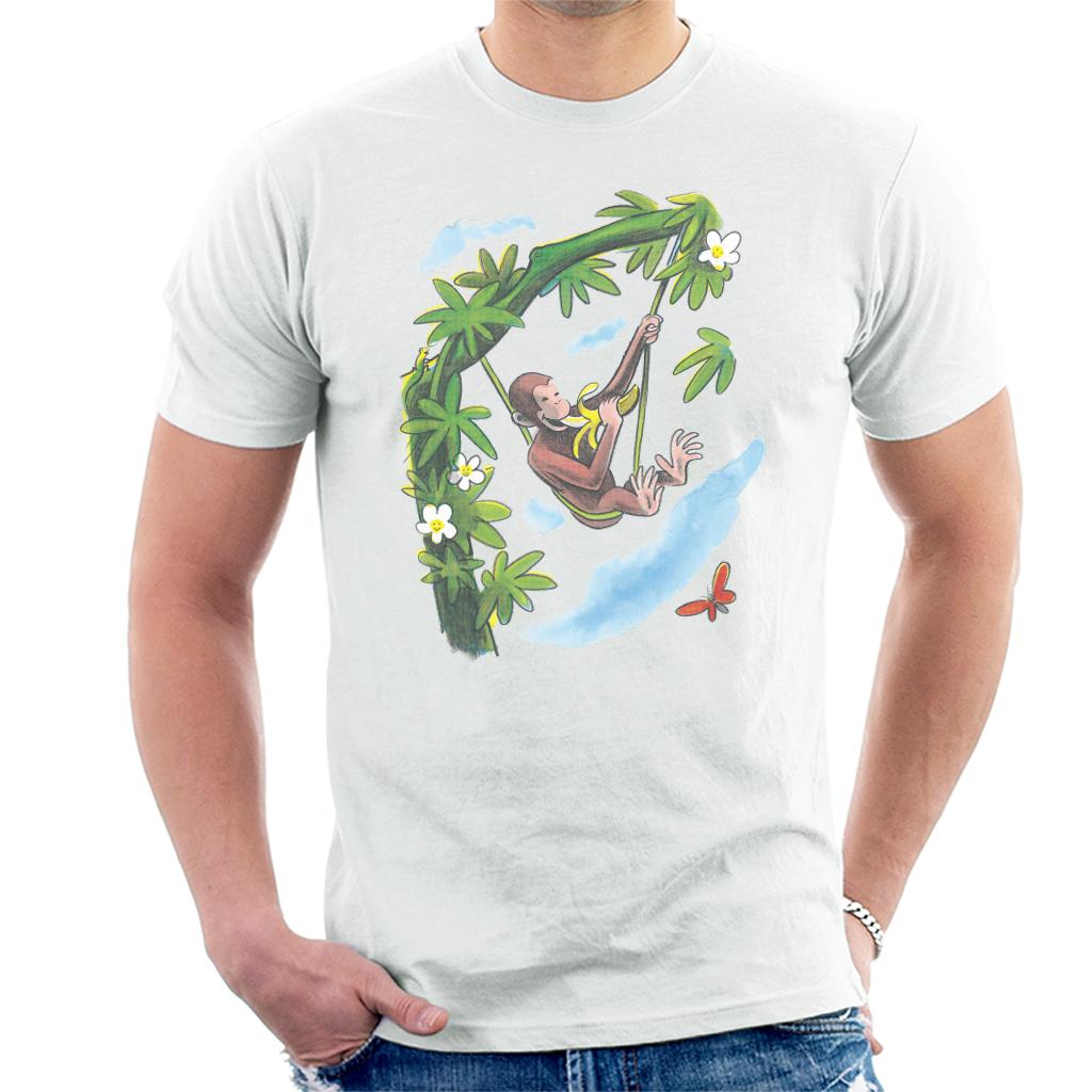 Curious George Vine Hammock And Banana Men's T-Shirt-ALL + EVERY