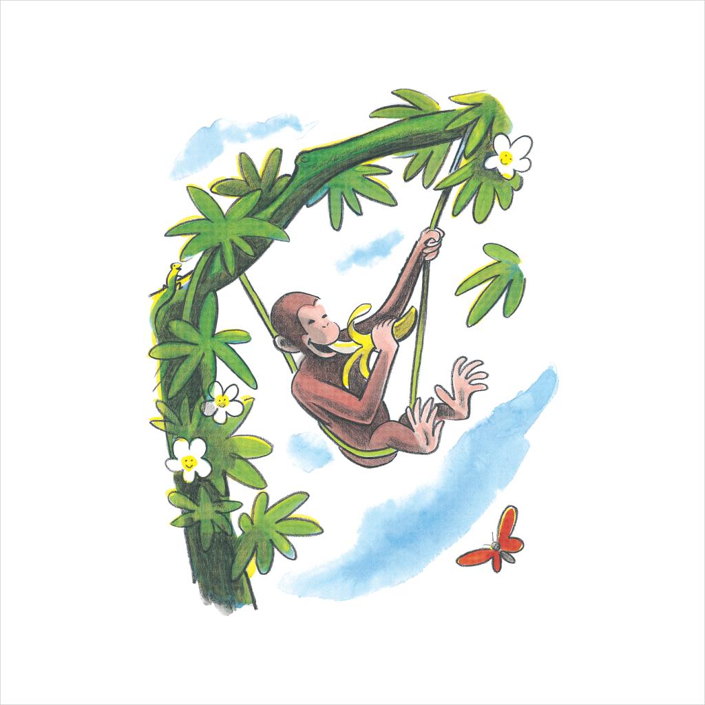 Curious George Vine Hammock And Banana Men's T-Shirt-ALL + EVERY