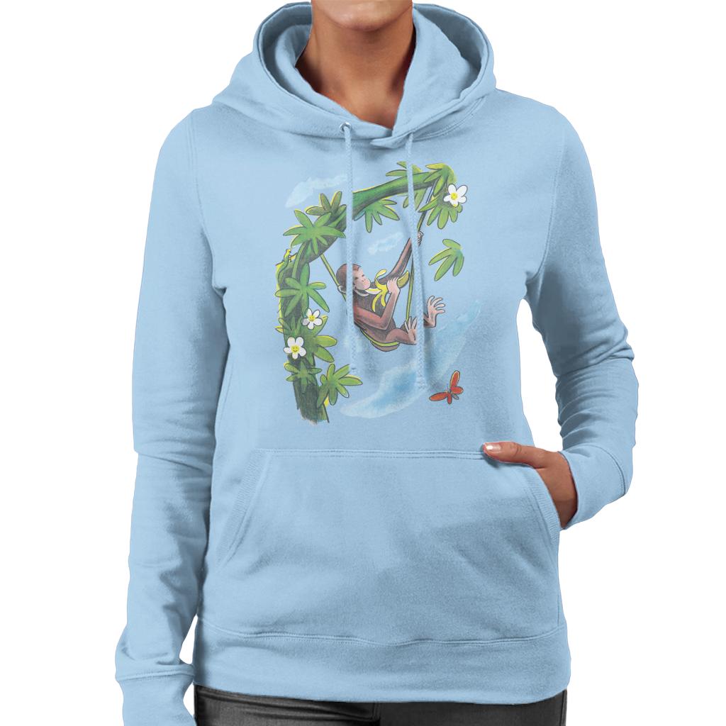 Curious George Vine Hammock And Banana Women's Hooded Sweatshirt-ALL + EVERY