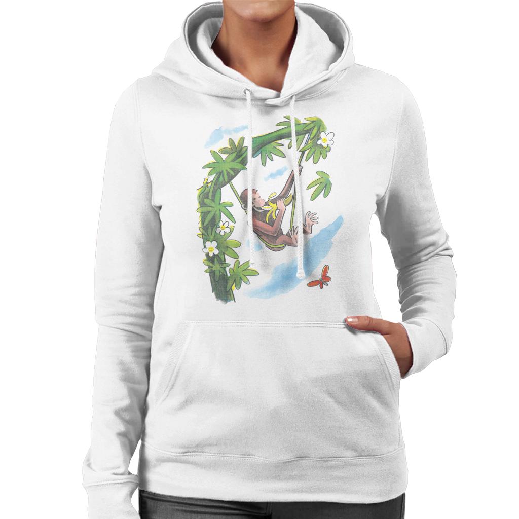 Curious George Vine Hammock And Banana Women's Hooded Sweatshirt-ALL + EVERY