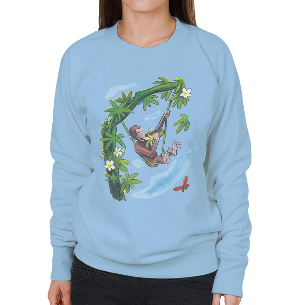 Curious George Vine Hammock And Banana Women's Sweatshirt-ALL + EVERY