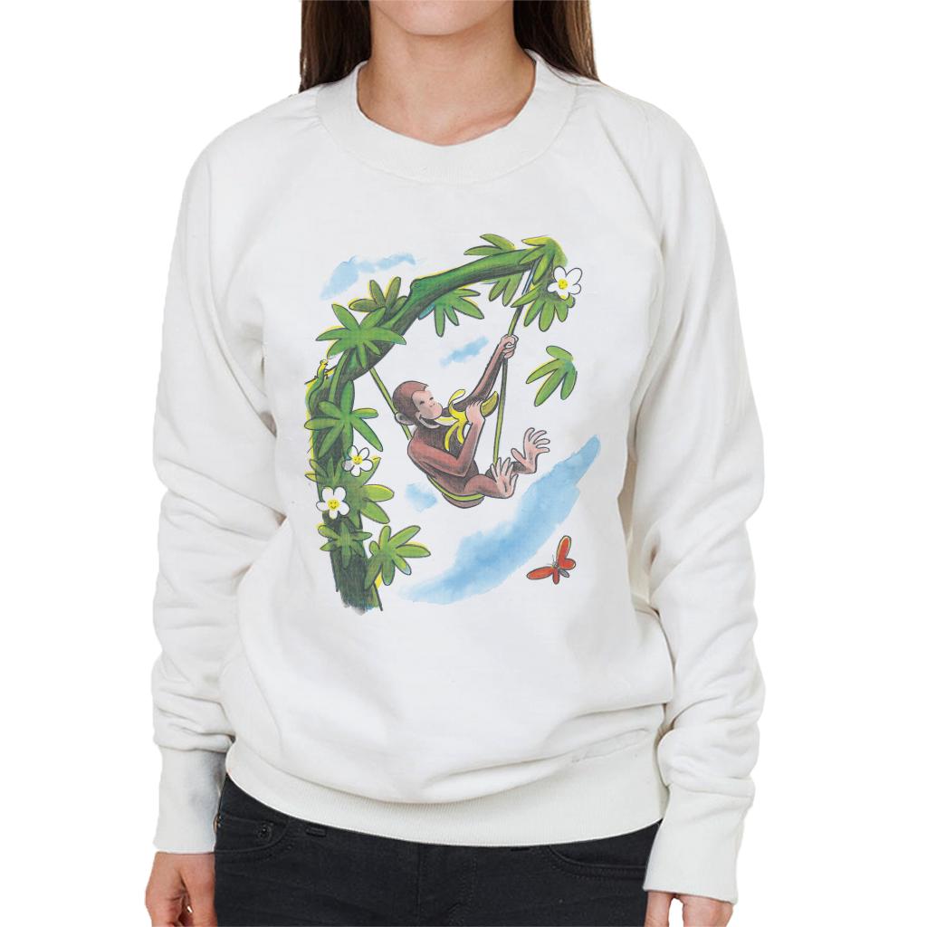 Curious George Vine Hammock And Banana Women's Sweatshirt-ALL + EVERY