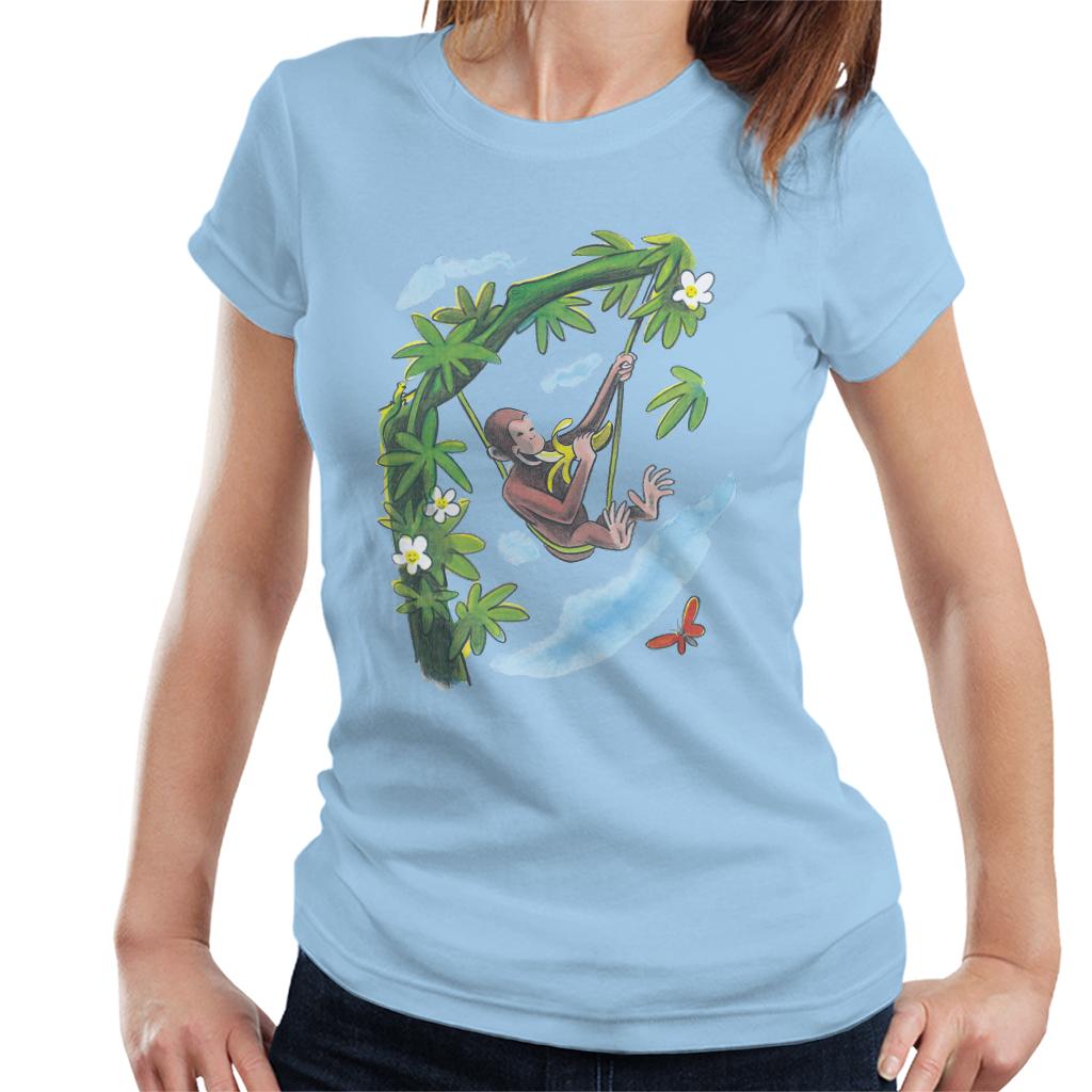 Curious George Vine Hammock And Banana Women's T-Shirt-ALL + EVERY