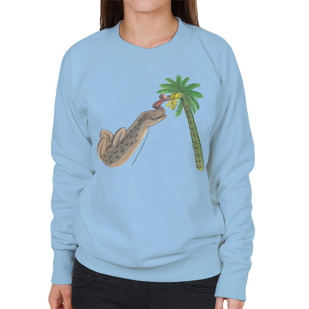 Curious George Dinosaur Palm Tree Women's Sweatshirt-ALL + EVERY