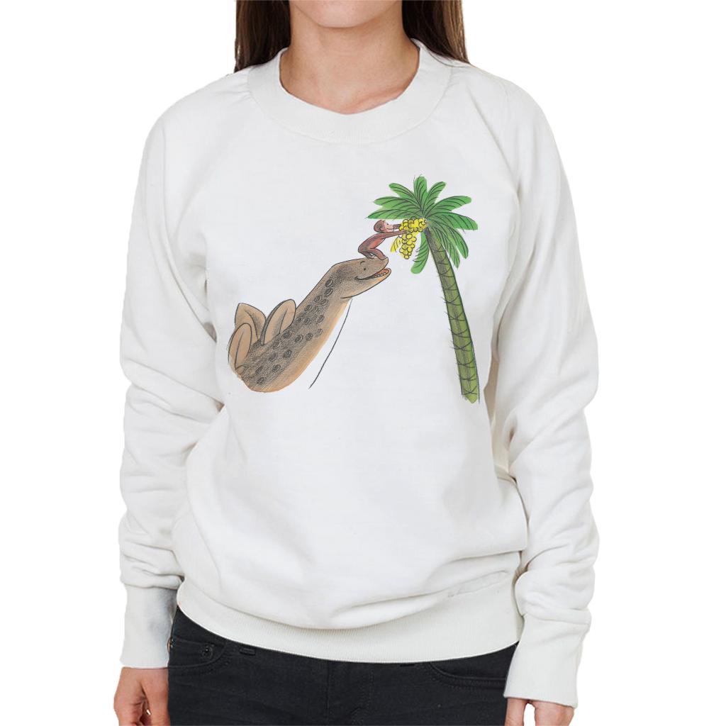 Curious George Dinosaur Palm Tree Women's Sweatshirt-ALL + EVERY