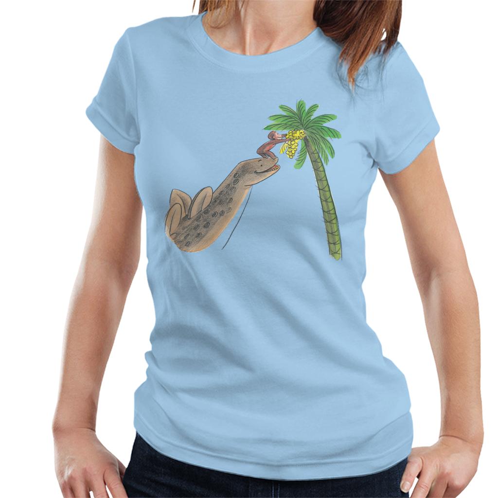 Curious George Dinosaur Palm Tree Women's T-Shirt-ALL + EVERY