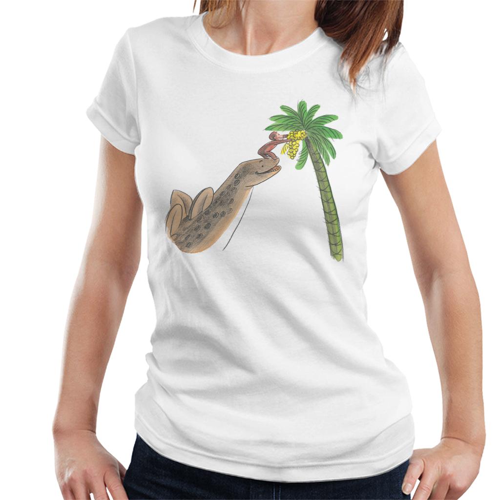 Curious George Dinosaur Palm Tree Women's T-Shirt-ALL + EVERY
