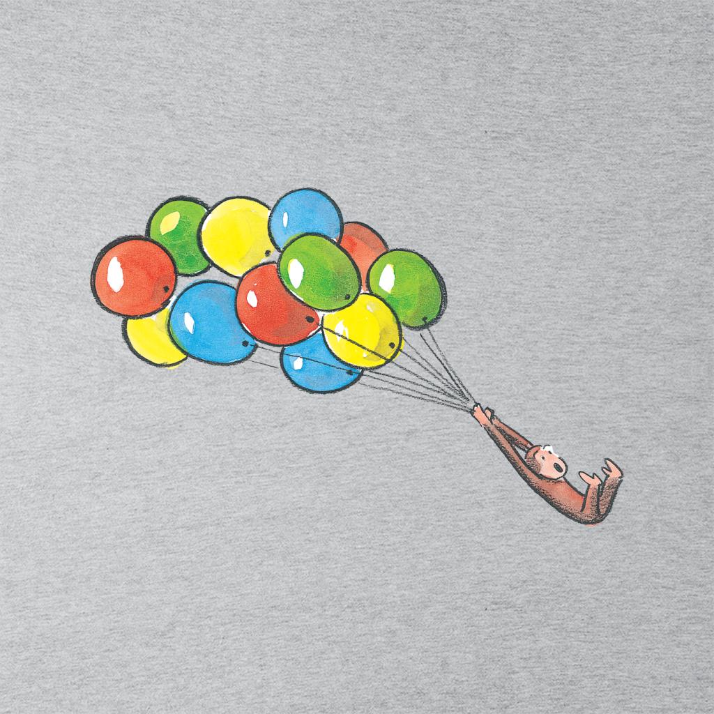 Curious George Balloon Flying Backwards Women's Hooded Sweatshirt-ALL + EVERY