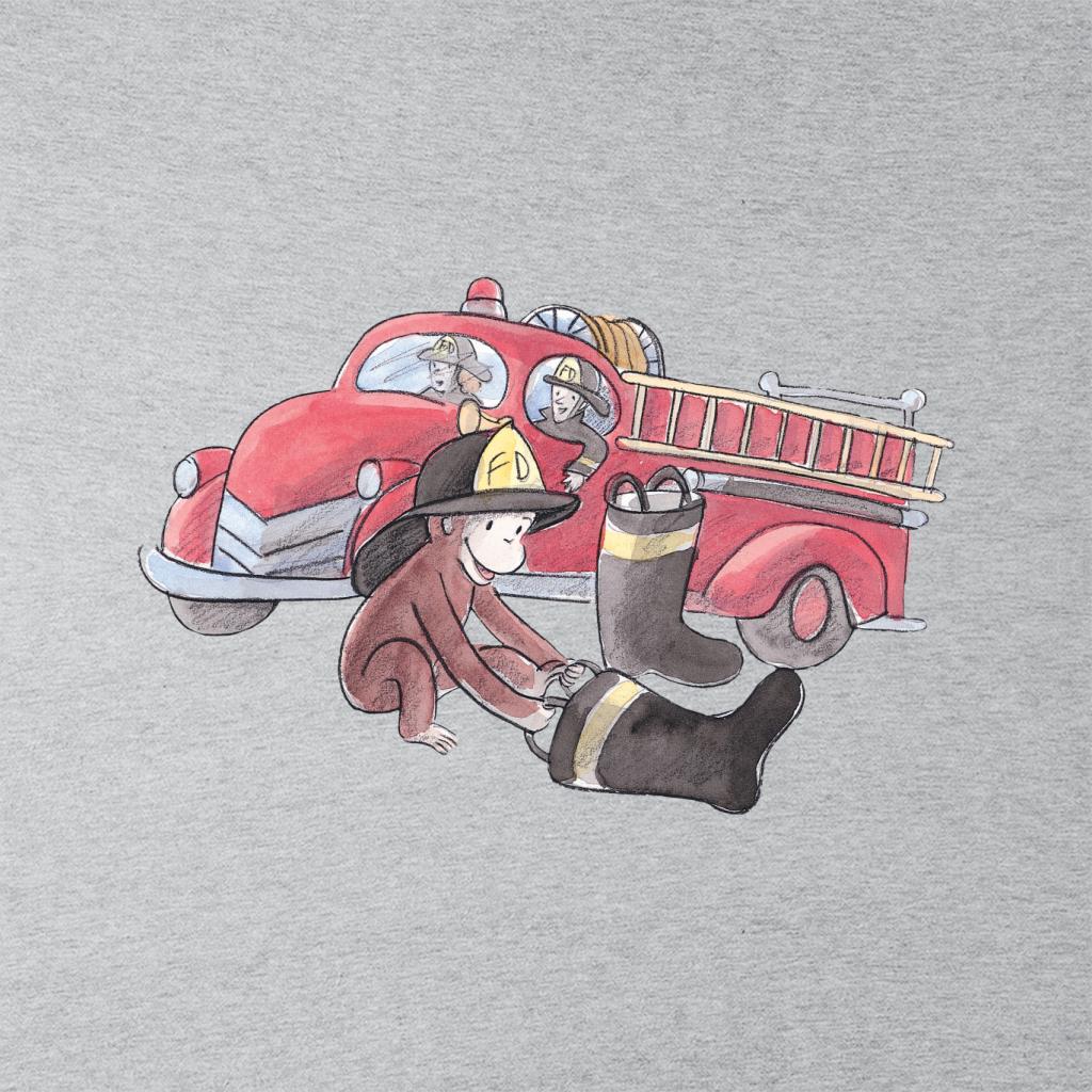 Curious George Balloon Fire Department Truck Women's T-Shirt-ALL + EVERY
