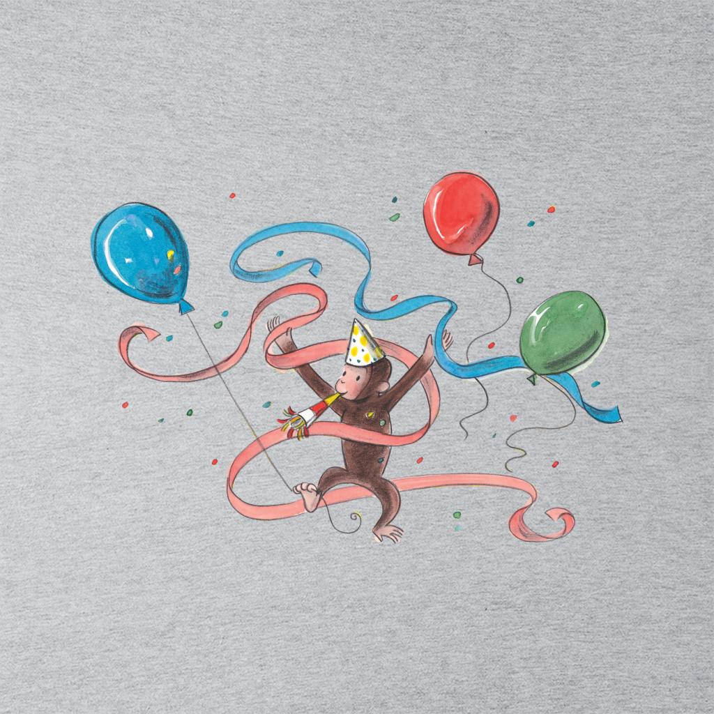 Curious George Party Balloons Women's Sweatshirt-ALL + EVERY