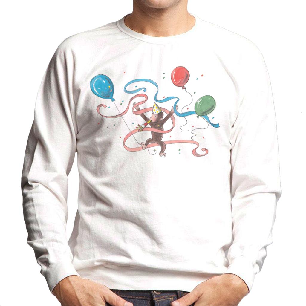 Curious George Party Balloons Men's Sweatshirt-ALL + EVERY