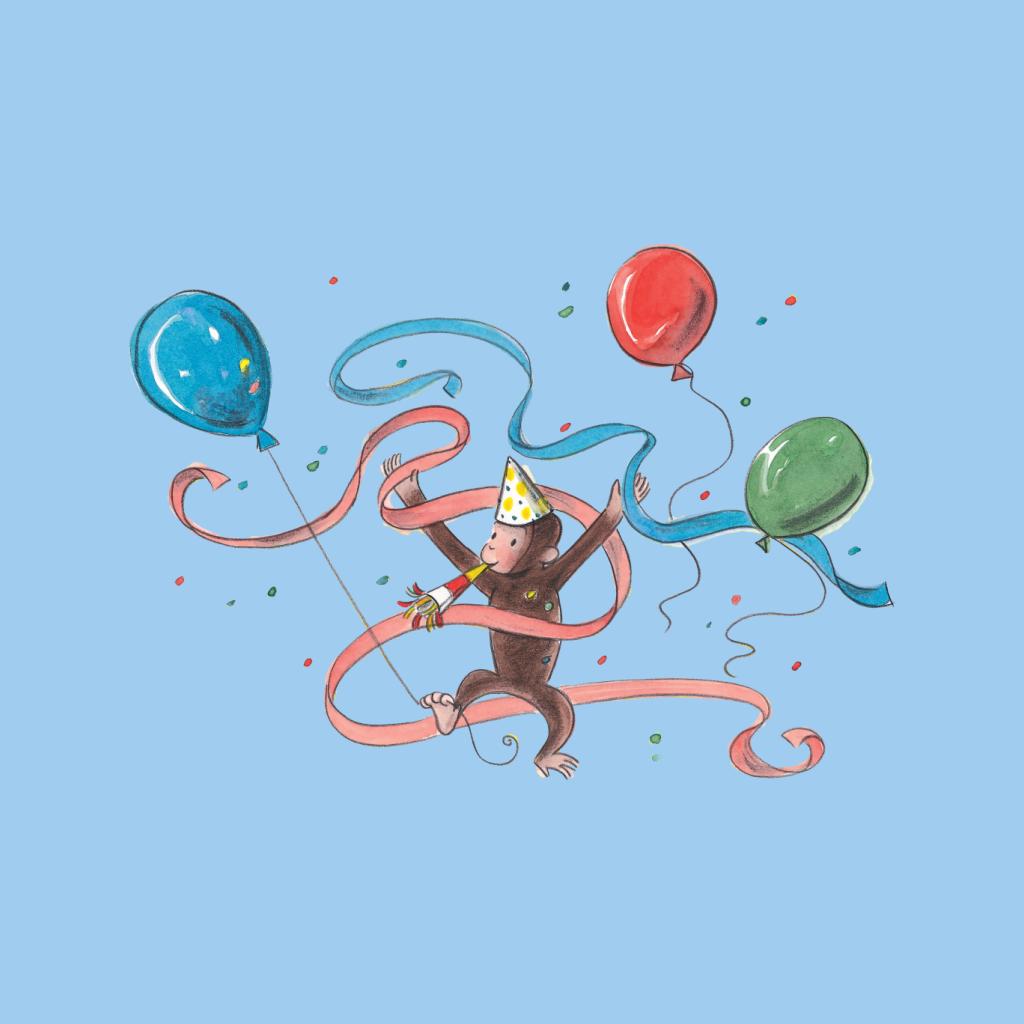 Curious George Party Balloons Men's Sweatshirt-ALL + EVERY