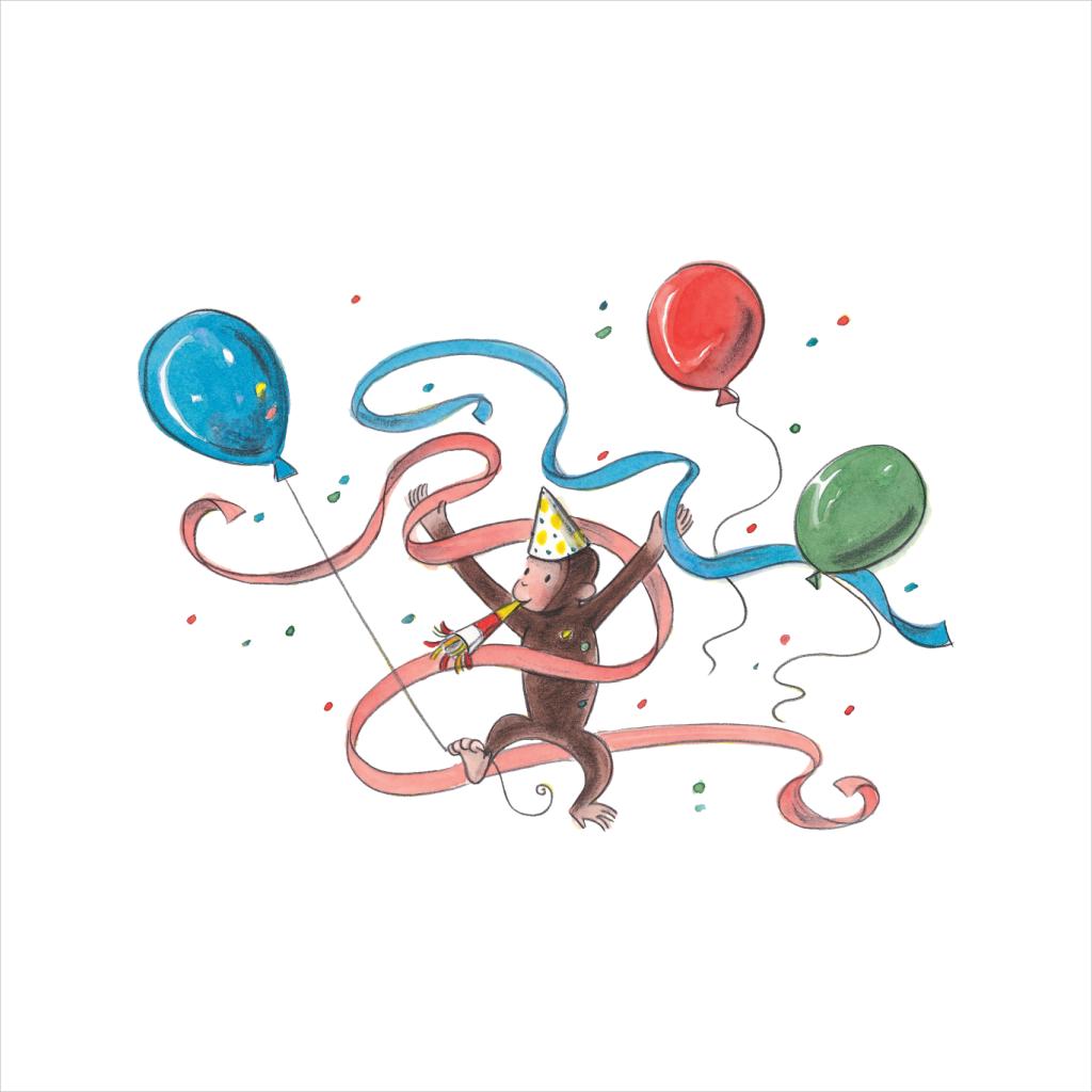 Curious George Party Balloons Women's Hooded Sweatshirt-ALL + EVERY