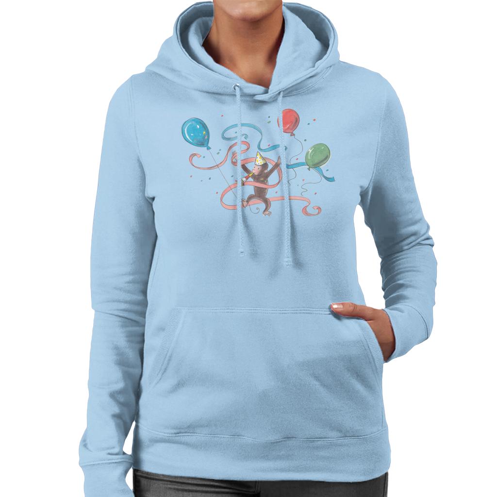Curious George Party Balloons Women's Hooded Sweatshirt-ALL + EVERY