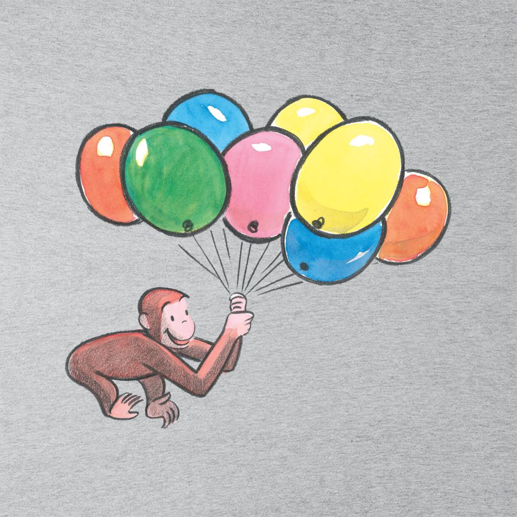 Curious George Holding Balloons Women's Sweatshirt-ALL + EVERY