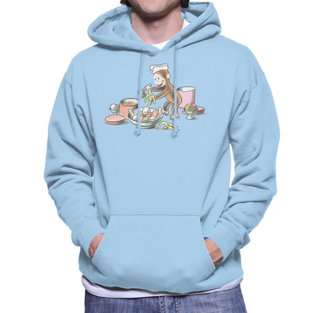 Curious George Ice Cream And Bananas Men's Hooded Sweatshirt-ALL + EVERY