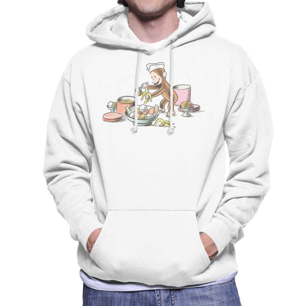 Curious George Ice Cream And Bananas Men's Hooded Sweatshirt-ALL + EVERY