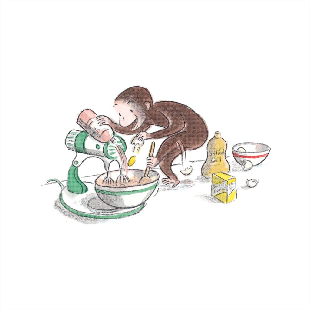 Curious George Cooking Women's Sweatshirt-ALL + EVERY