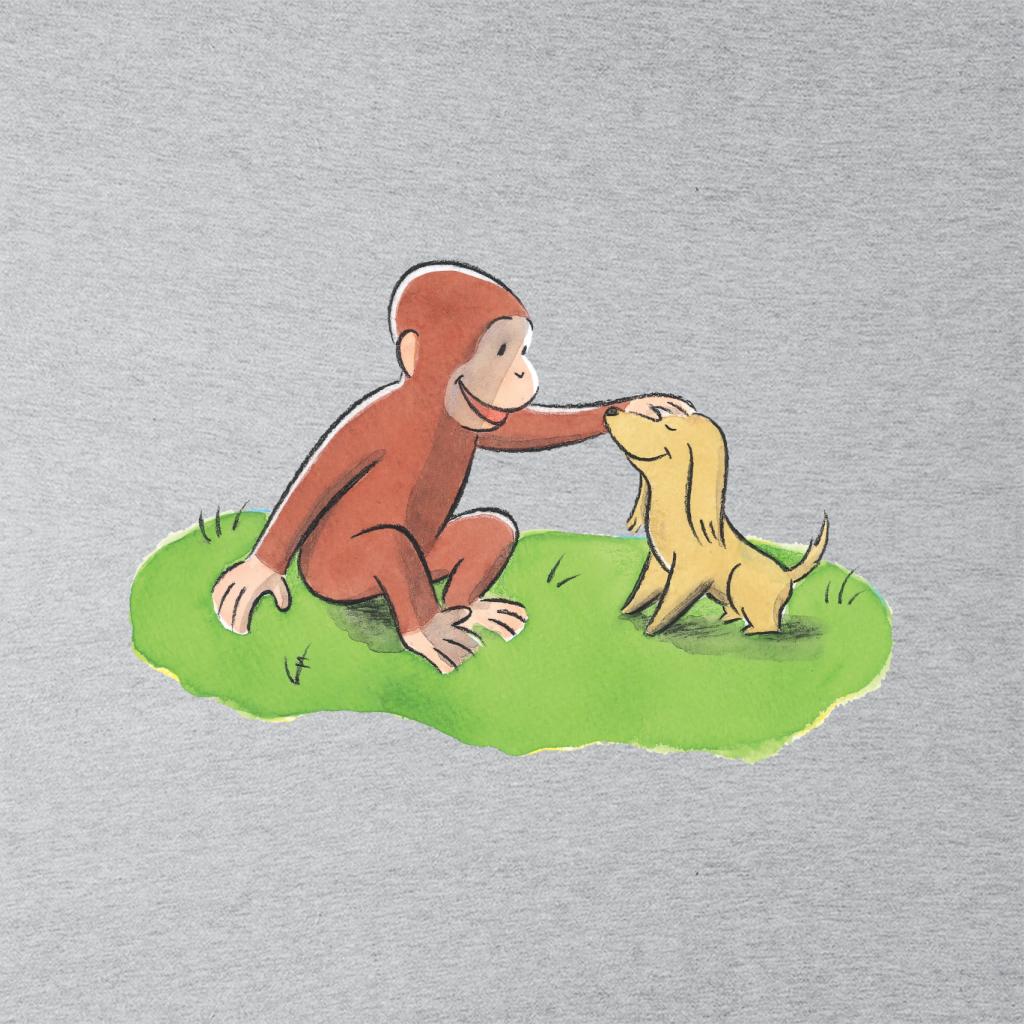 Curious George Stroking Dog Men's T-Shirt-ALL + EVERY