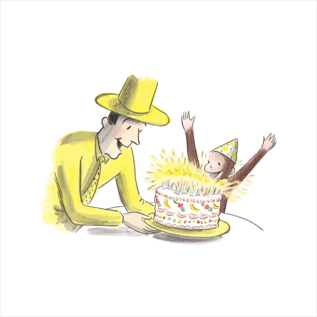 Curious George Birthday Cake Men's Sweatshirt-ALL + EVERY