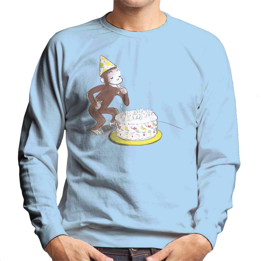 Curious George Eating Birthday Cake Men's Sweatshirt-ALL + EVERY