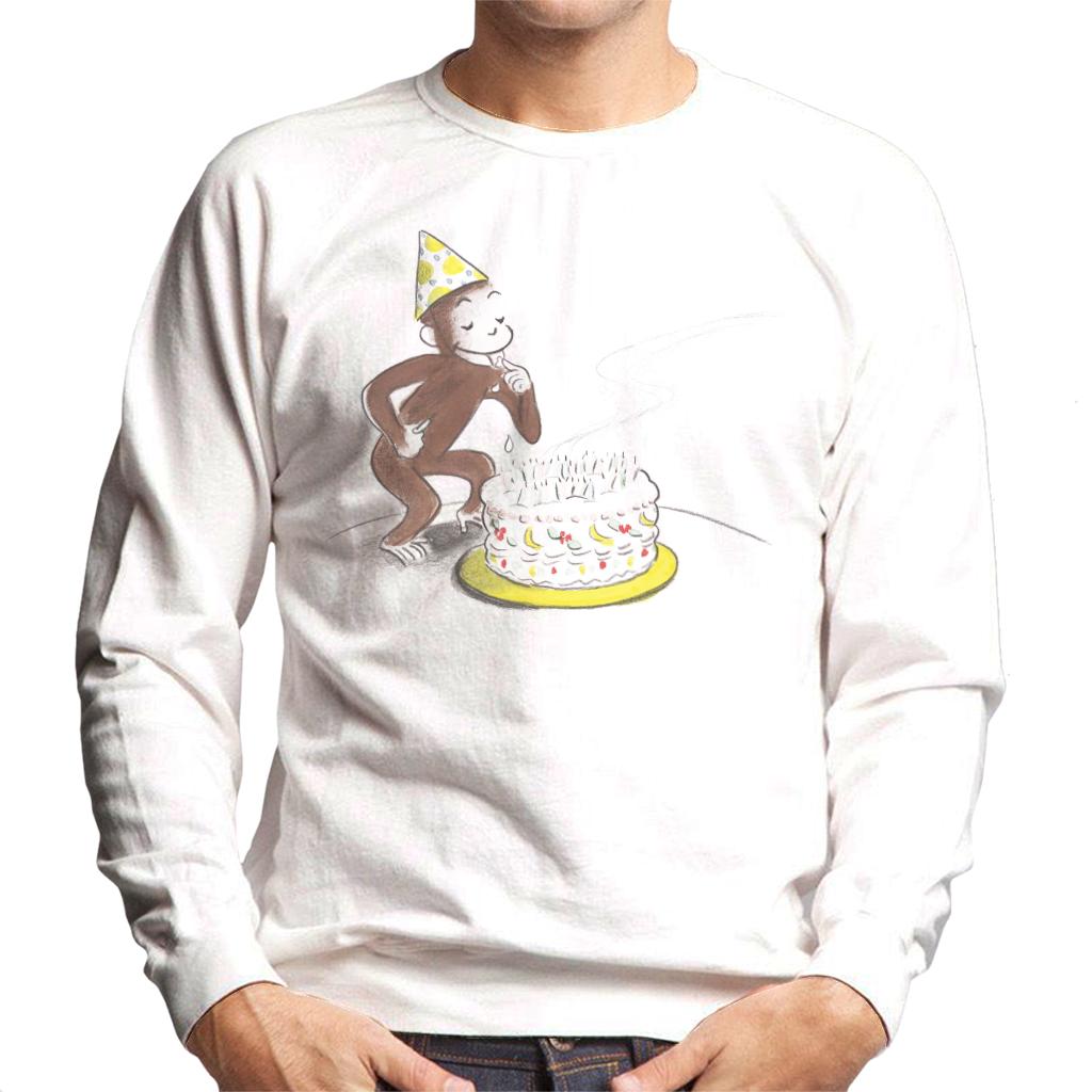 Curious George Eating Birthday Cake Men's Sweatshirt-ALL + EVERY