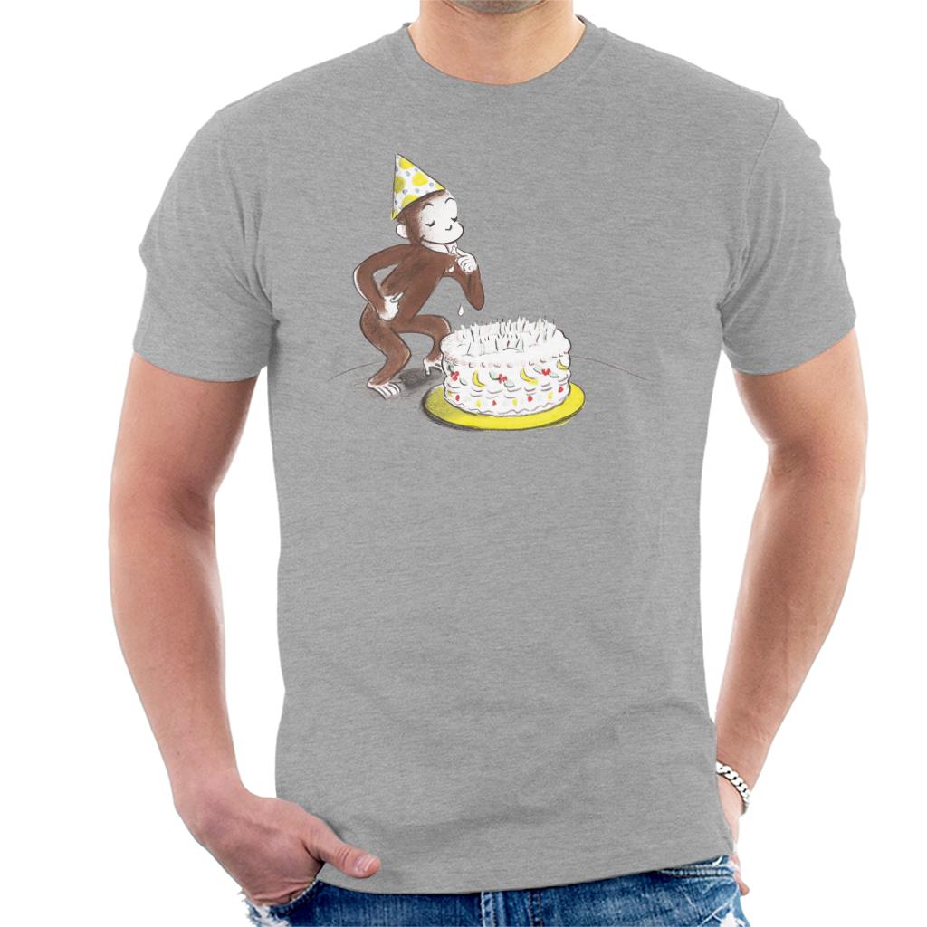 Curious George Eating Birthday Cake Men's T-Shirt-ALL + EVERY