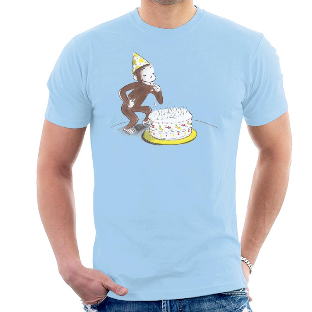 Curious George Eating Birthday Cake Men's T-Shirt-ALL + EVERY