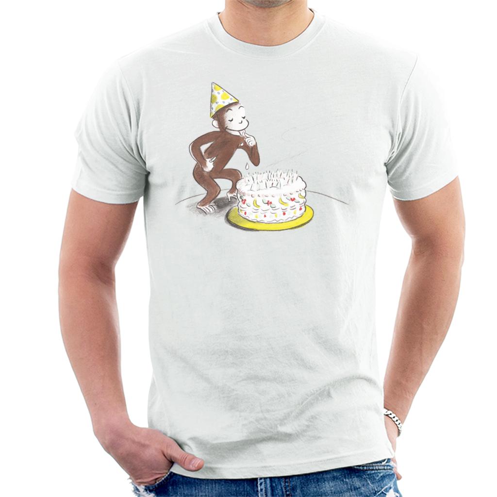 Curious George Eating Birthday Cake Men's T-Shirt-ALL + EVERY