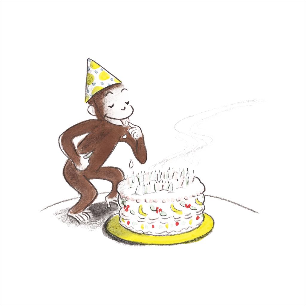 Curious George Eating Birthday Cake Men's T-Shirt-ALL + EVERY