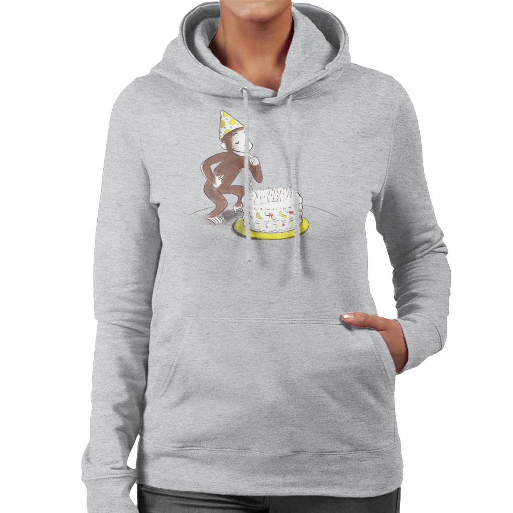 Curious George Eating Birthday Cake Women's Hooded Sweatshirt-ALL + EVERY