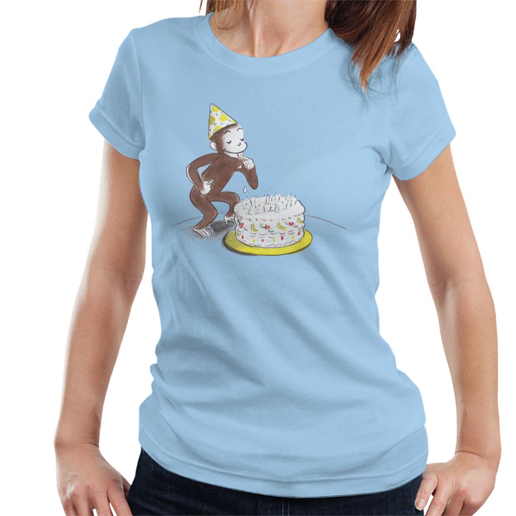 Curious George Eating Birthday Cake Women's T-Shirt-ALL + EVERY