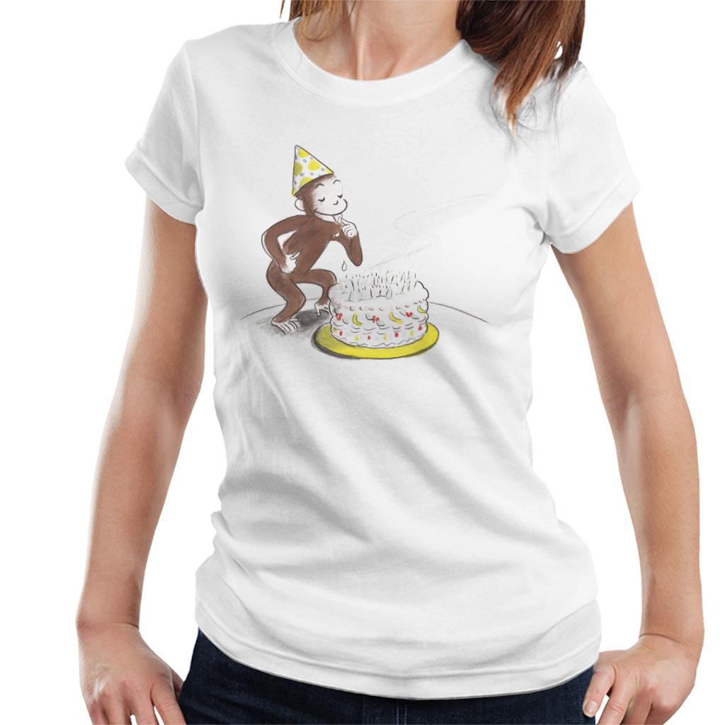 Curious George Eating Birthday Cake Women's T-Shirt-ALL + EVERY