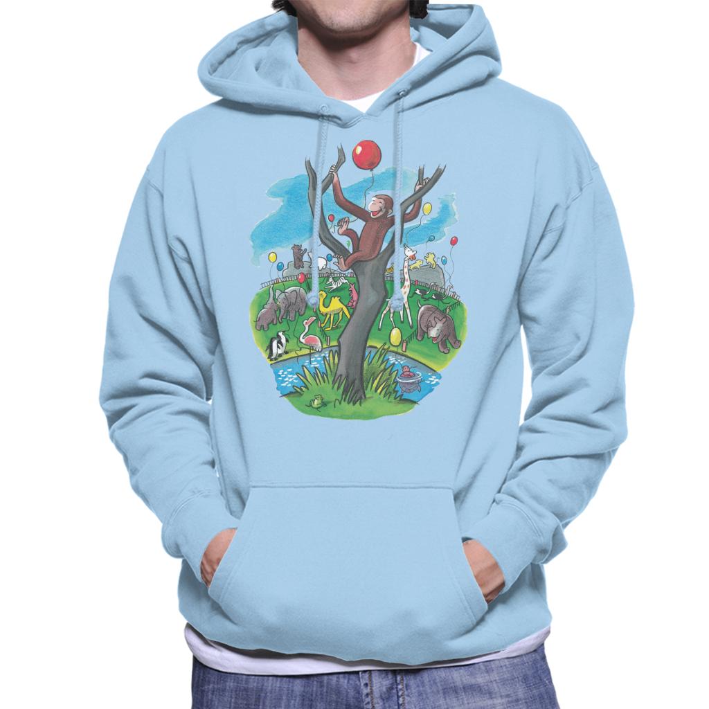 Curious George In A Tree At The Zoo Men's Hooded Sweatshirt-ALL + EVERY