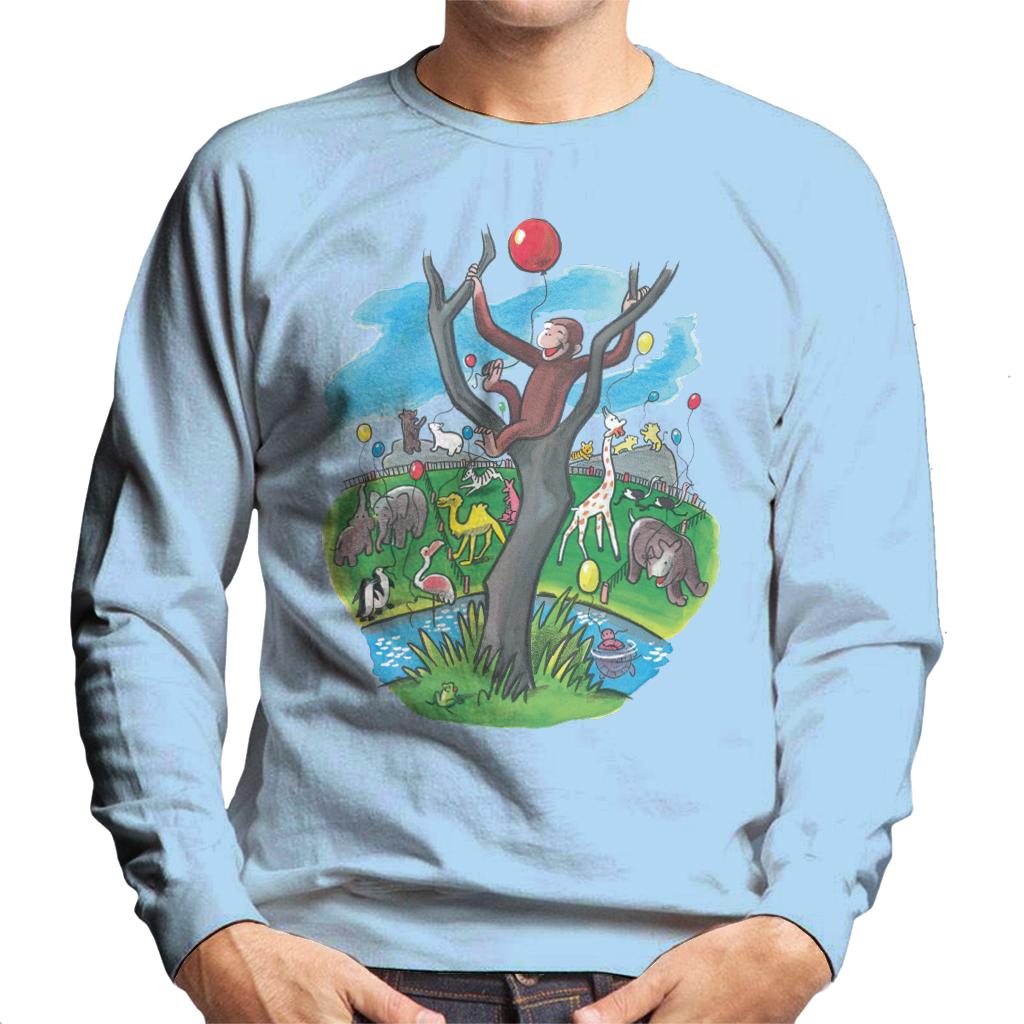Curious George In A Tree At The Zoo Men's Sweatshirt-ALL + EVERY