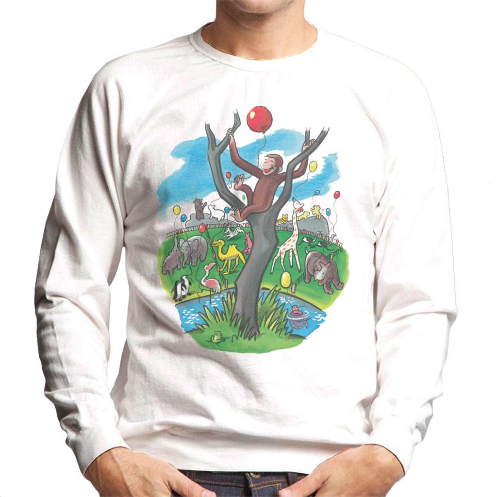 Curious George In A Tree At The Zoo Men's Sweatshirt-ALL + EVERY