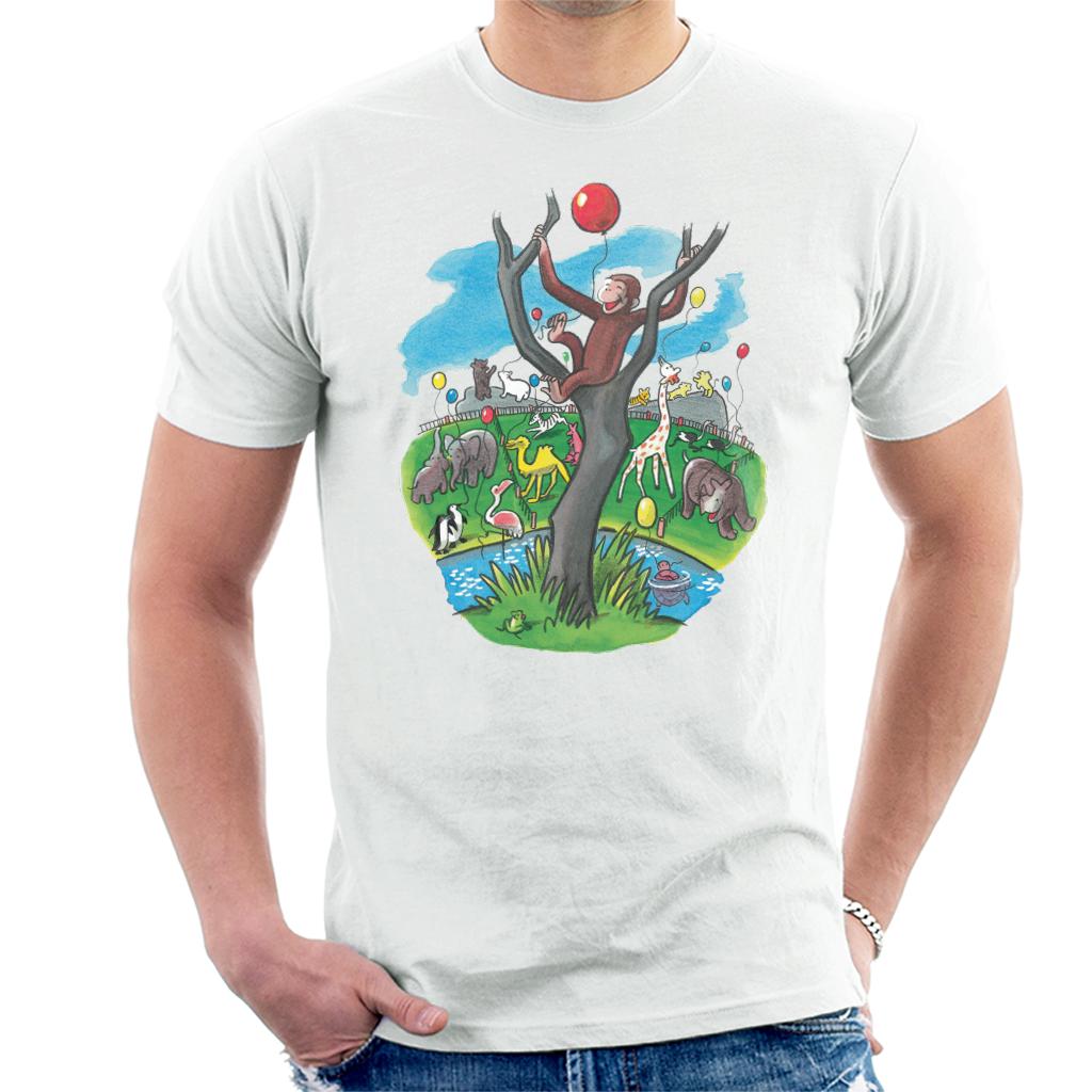 Curious George In A Tree At The Zoo Men's T-Shirt-ALL + EVERY