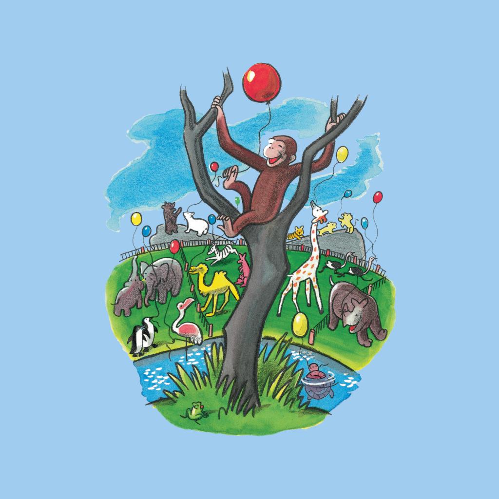 Curious George In A Tree At The Zoo Men's T-Shirt-ALL + EVERY