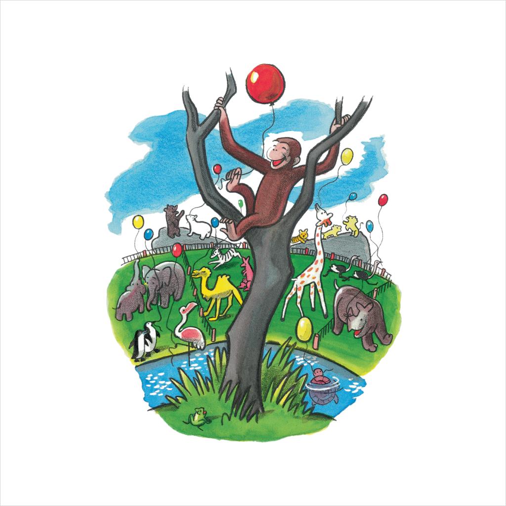 Curious George In A Tree At The Zoo Men's T-Shirt-ALL + EVERY